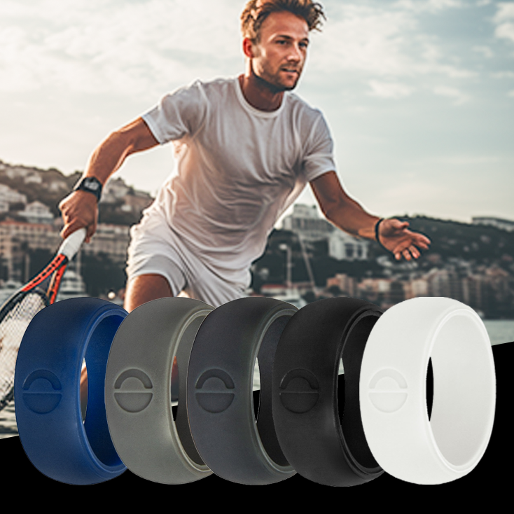 8mm Matte White Silicone Ring