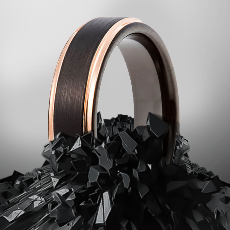 Tungsten Rings for Men - Unveiling Masculine Elegance: Discover the perfect blushed and polished rose gold plating edge and durability with our tungsten rings. Ideal for gents seeking sophistication in both wedding bands and fashion statements. Metal: 74 - Tungsten Pros: Durable, Affordable Elegance, Hypoallergenic, Versatile Styles. Cons: Brittleness, Non-Resizable. Does come in half sizes as well. Please contact us if you do need it in half size at sales@sunsonite.com