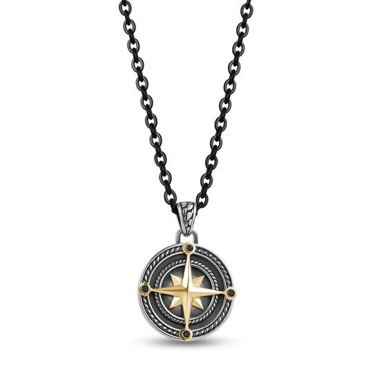 Multi Compass Pendant Necklace 70cm
