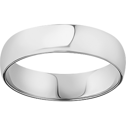 Dome Brushed or Polished 9ct White Gold Wedding Band