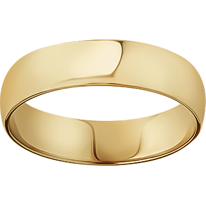 Dome Brushed or Polished 9ct Yellow Gold Wedding Band