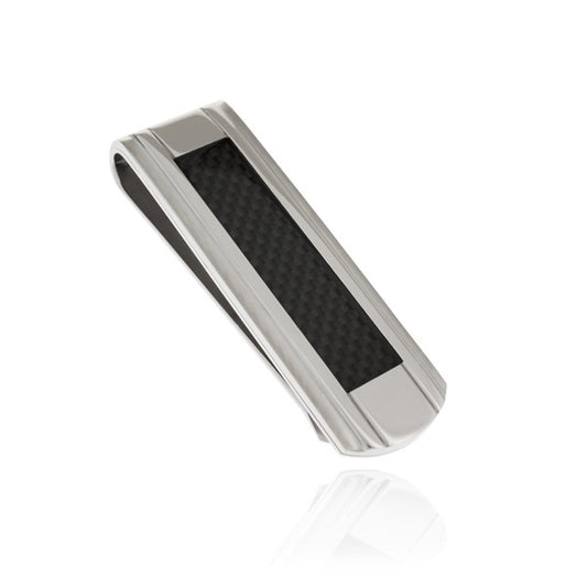 Black Carbon and Stainless Steel Money Clip by ARZ STEEL
