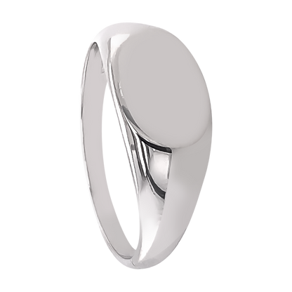 Plain Pure Oval 925 Sterling Silver Signet Ring