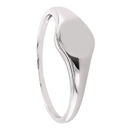 Plain Pure Round 925 Sterling Silver Signet Ring