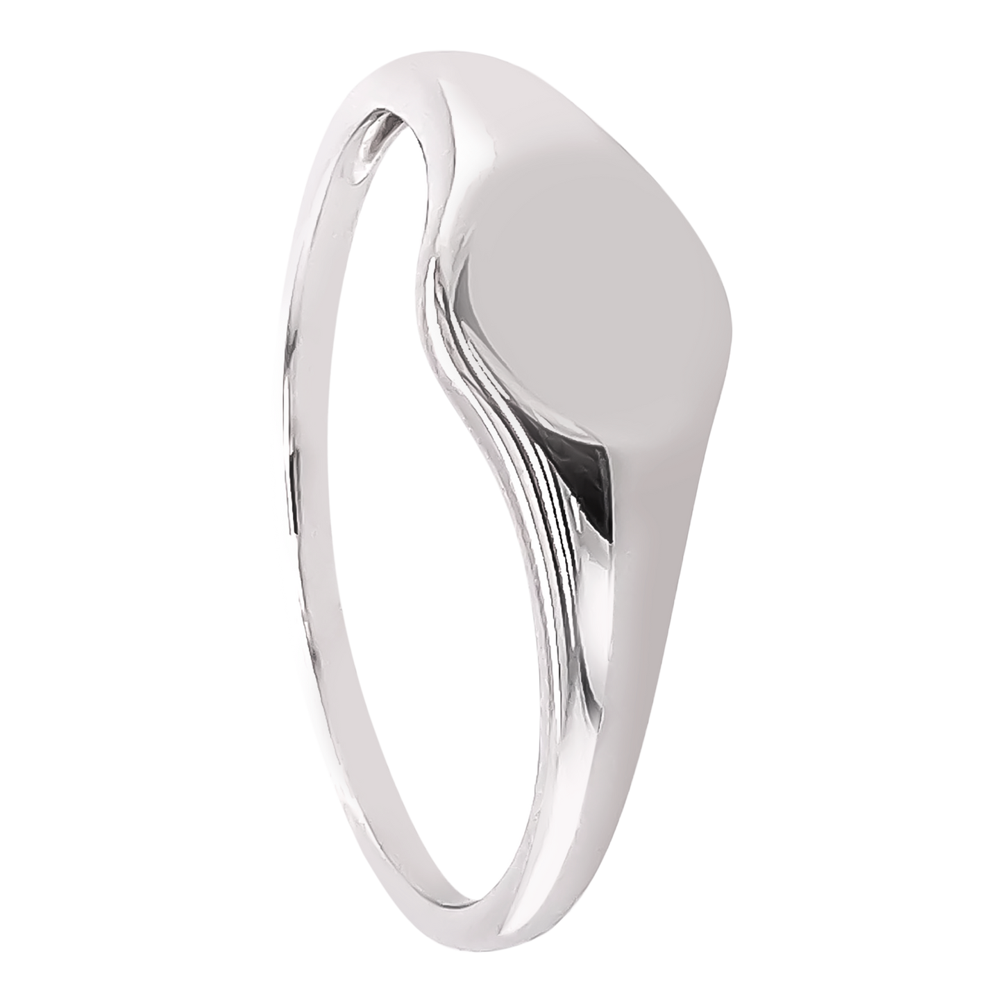 Plain Pure Round 925 Sterling Silver Signet Ring