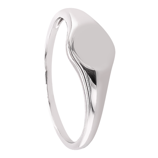 Plain Pure Round 925 Sterling Silver Signet Ring