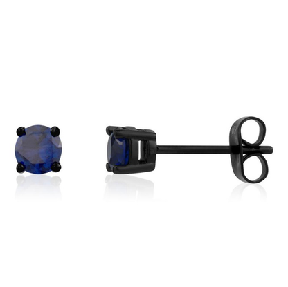 Mens Blue Stone Stainless Steel Studs