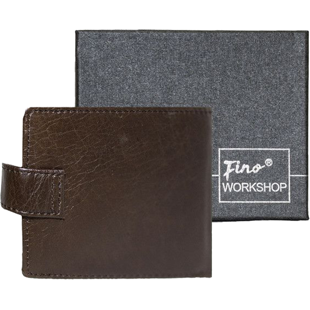 Fino Coffee Foldover Genuine Leather Wallet with Sim Card Slot