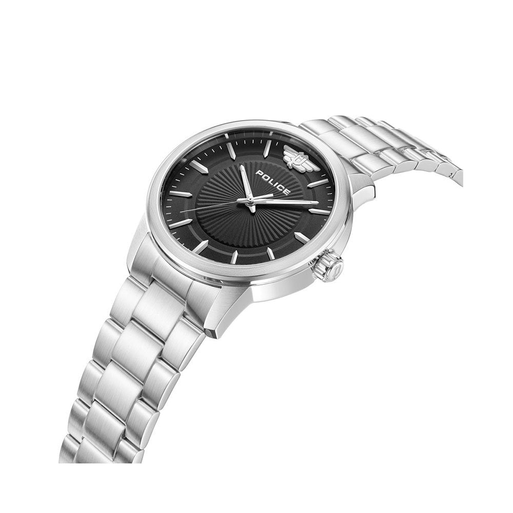 Police Gents Radial Black Stainless Steel Strap