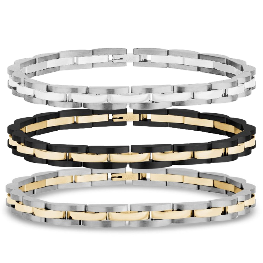 Long Dome Link Gents Bracelet