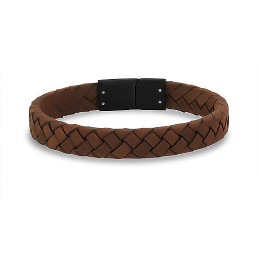 Flat Brown Leather Bracelet