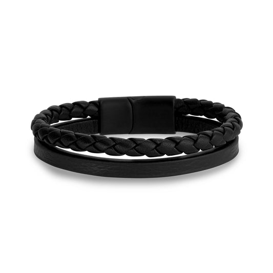 Black Clasp Double Strand Bracelet