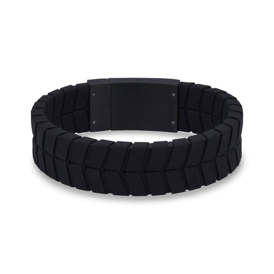 Matte Tire Track Leather Bracelet