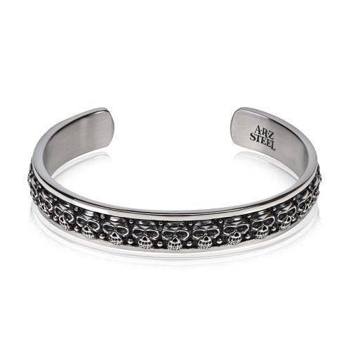 Skull Open Cuff Bangle Bracelet