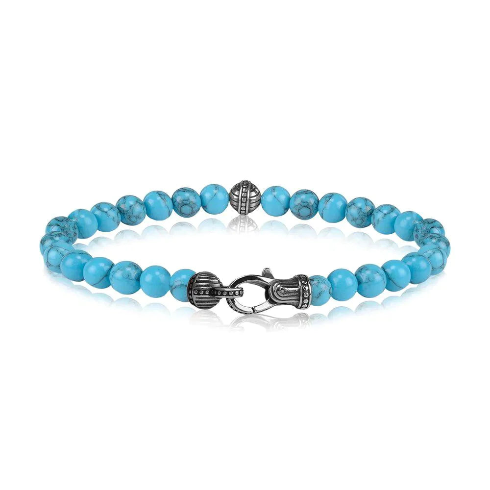 ARZ STEEL Turquoise Bead Gents Bracelet