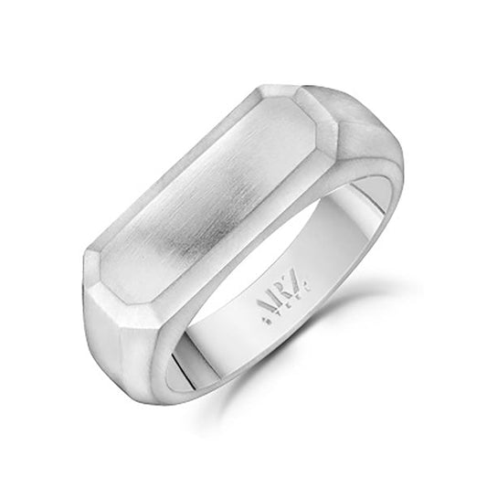 Engravable Matte Rectangle Stainless Steel Ring
