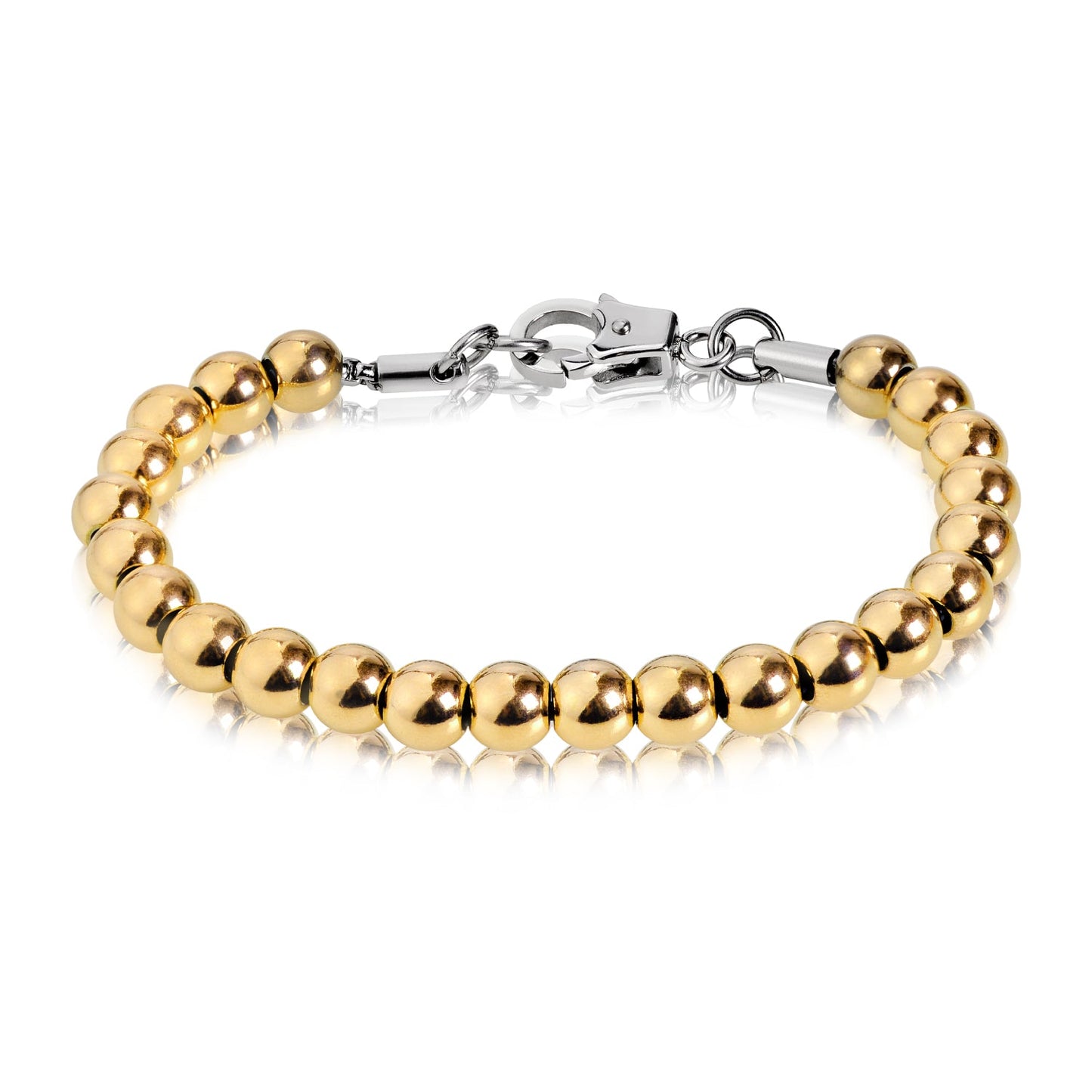 6mm Gold PVD Plated Bead Tribal Bracelet